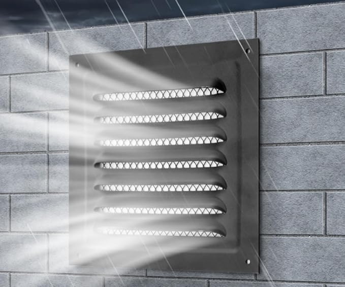 2pcs Attic Vent Soffit Vent Aluminum Wall Vent Metal Shed Vent Square Vent Louver Vent Grille with Built-in, alternate view 3