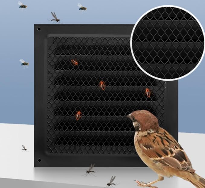 2pcs Attic Vent Soffit Vent Aluminum Wall Vent Metal Shed Vent Square Vent Louver Vent Grille with Built-in, alternate view 5