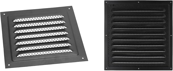2pcs Attic Vent Soffit Vent Aluminum Wall Vent Metal Shed Vent Square Vent Louver Vent Grille with Built-in, alternate view 6