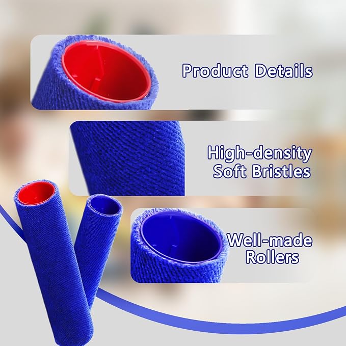 2Pcs Replacement Roller Brushes Compatible with Wash G1 Vacuum Cleaner,Double Drum Brush Attachments,2 Brush Rollers