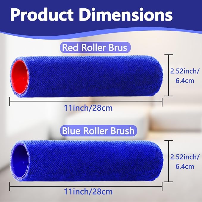 2Pcs Replacement Roller Brushes Compatible with Wash G1 Vacuum Cleaner,Double Drum Brush Attachments,2 Brush Rollers