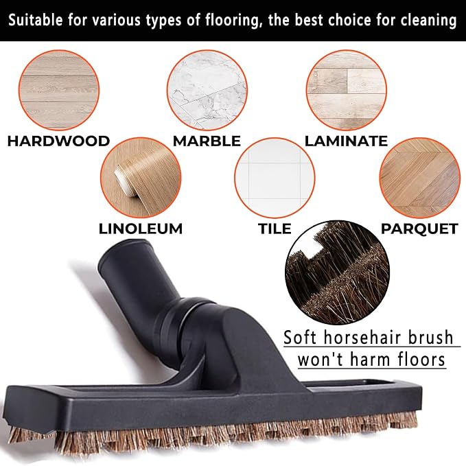 2Pcs Upgraded Vacuum Floor Brush Universal Vacuum Hardwood Brush 1 1/4 inches Durable Vacuums Hard Floor Brushes Multi Vacuum