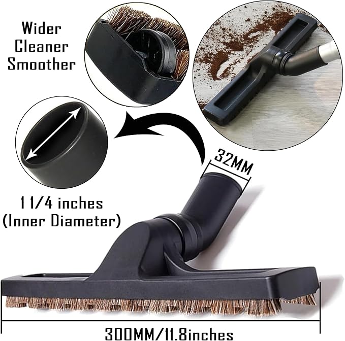 2Pcs Upgraded Vacuum Floor Brush Universal Vacuum Hardwood Brush 1 1/4 inches Durable Vacuums Hard Floor Brushes Multi Vacuum