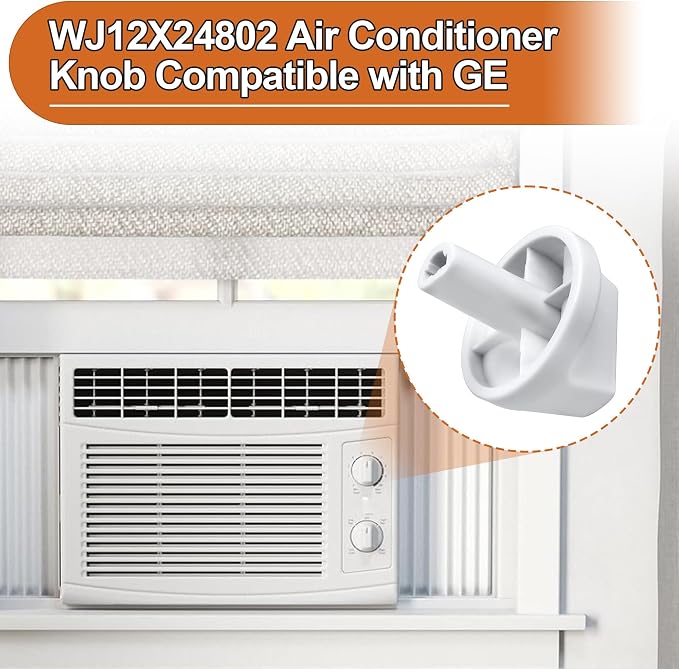 2Pcs WJ12X24802 Air Conditioner Knobs Compatible with GE Air Conditioner Parts, White Appliance Knob Fits for GE Window Air