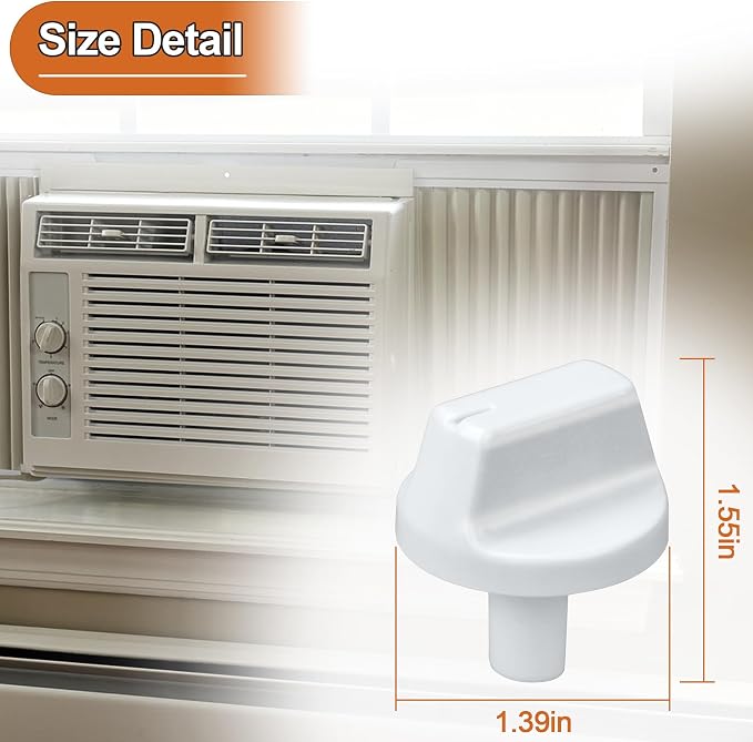 2Pcs WJ12X24802 Air Conditioner Knobs Compatible with GE Air Conditioner Parts, White Appliance Knob Fits for GE Window Air