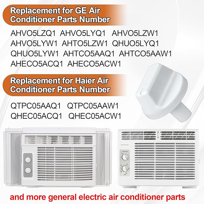 2Pcs WJ12X24802 Air Conditioner Knobs Compatible with GE Air Conditioner Parts, White Appliance Knob Fits for GE Window Air