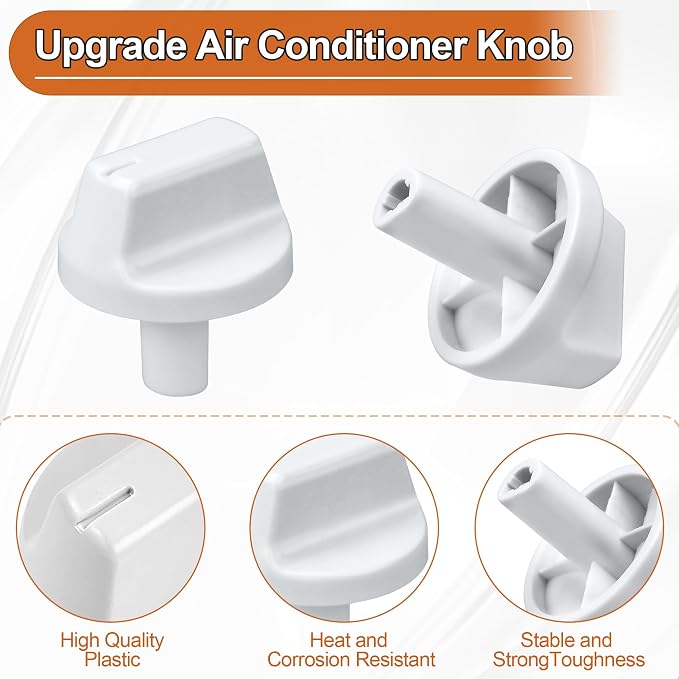 2Pcs WJ12X24802 Air Conditioner Knobs Compatible with GE Air Conditioner Parts, White Appliance Knob Fits for GE Window Air