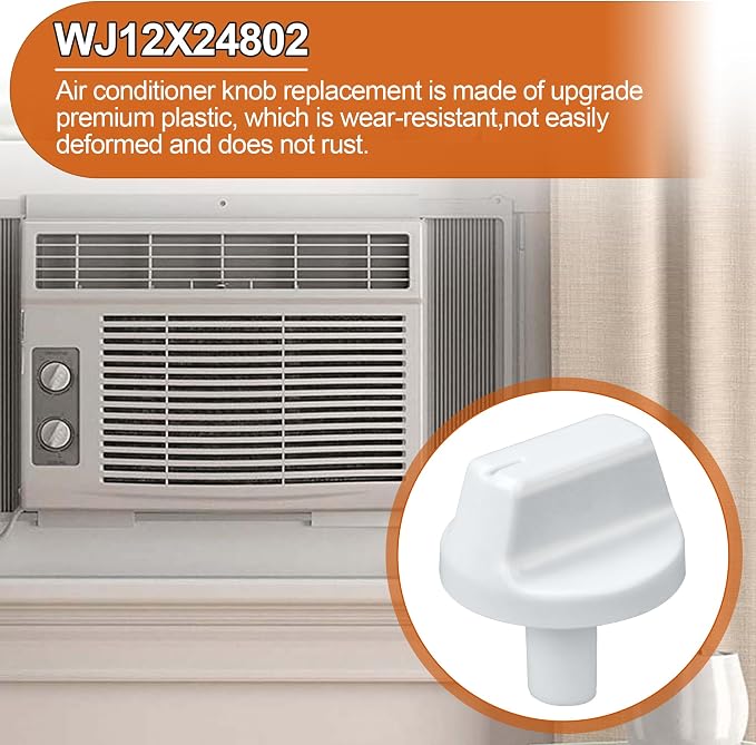 2Pcs WJ12X24802 Air Conditioner Knobs Compatible with GE Air Conditioner Parts, White Appliance Knob Fits for GE Window Air
