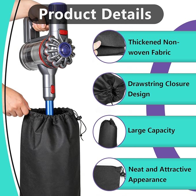 2PCS XBG340 Parts Accessory Storage Bag Compatible with Most Vacuum Model Accessories, 12.6 x 27.6 Inch Vacuum Accessory