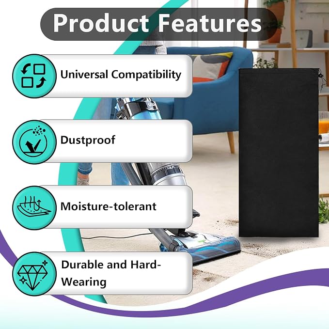 2PCS XBG340 Parts Accessory Storage Bag Compatible with Most Vacuum Model Accessories, 12.6 x 27.6 Inch Vacuum Accessory