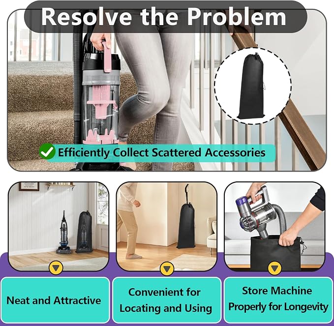 2PCS XBG340 Parts Accessory Storage Bag Compatible with Most Vacuum Model Accessories, 12.6 x 27.6 Inch Vacuum Accessory