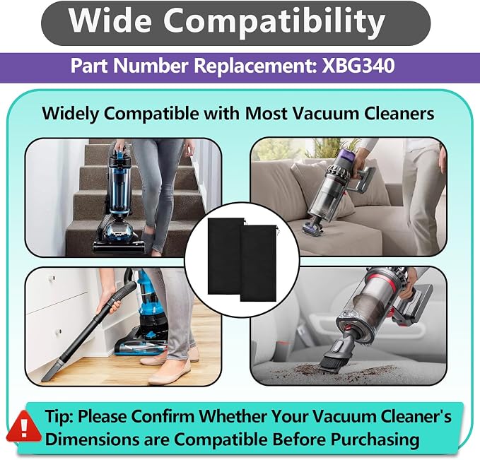 2PCS XBG340 Parts Accessory Storage Bag Compatible with Most Vacuum Model Accessories, 12.6 x 27.6 Inch Vacuum Accessory
