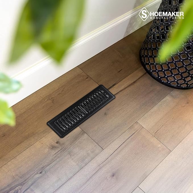 2x10 Floor Register – Black Heavy Duty Metal Floor Vent Cover for Home Floors - Premium Forced Air Vent Covers, alternate