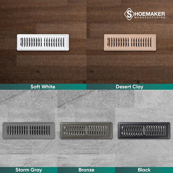 2x10 Floor Register – Storm Gray Heavy Duty Metal Floor Vent Cover for Home Floors - Premium Forced Air Vent Covers