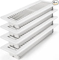 2x12 Floor Register 4 Pack - Heavy Duty Steel Floor Vent Covers with Adjustable Grille - Walkable Vent Covers for Home Floor