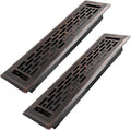 2x12 Inches 2 Pack Heavy Duty Walkable Floor Register - Easy Adjust Air Supply Lever Decorative Floor Vent Covers - Boston