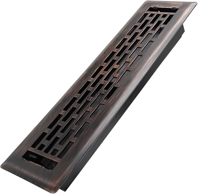 2x12 Inches Heavy Duty Walkable Floor Register - Easy Adjust Air Supply Lever Decorative Floor Vent Covers - Boston Design