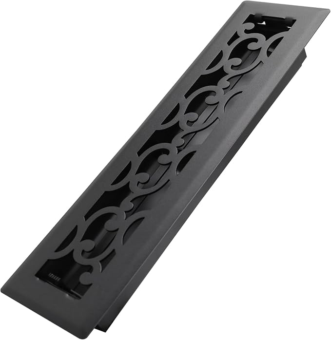 2x12 Inches Heavy Duty Walkable Floor Register - Easy Adjust Air Supply Lever Decorative Floor Vent Covers - Savannah Design