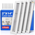 2x14 Floor Register, White Vent Covers for Home Floor & Wall, 4 Pack Floor Vents with 8 Pack Screws, Heavy Duty Walkable