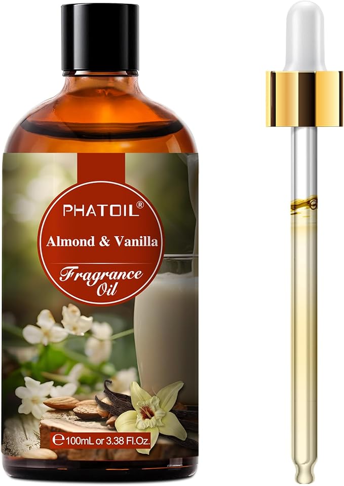 3.38FL.OZ Almond Vanilla Fragrance Oils for Aromatherapy, Essential Oils for Diffusers for Home, Perfect for Diffuser, Yoga