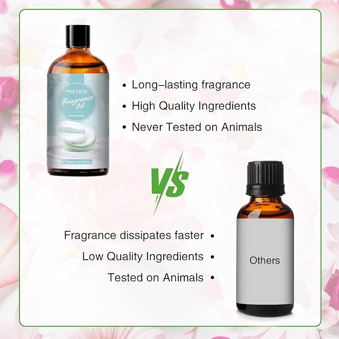 3.38FL.OZ Baby Powder Fragrance Oils for Aromatherapy, Essential Oils for Diffusers for Home, Perfect for Diffuser, alternate