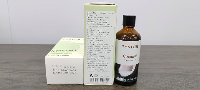 3.38FL.OZ Coconut Fragrance Oils for Aromatherapy, Essential Oils for Diffusers for Home, Perfect for Diffuser, Yoga
