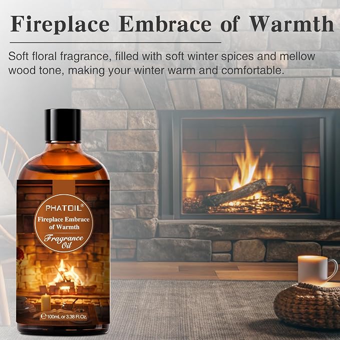 3.38FL.OZ Fireplace Embrace of Warmth Fragrance Oils for Aromatherapy, Essential Oils for Diffusers for Home, alternate