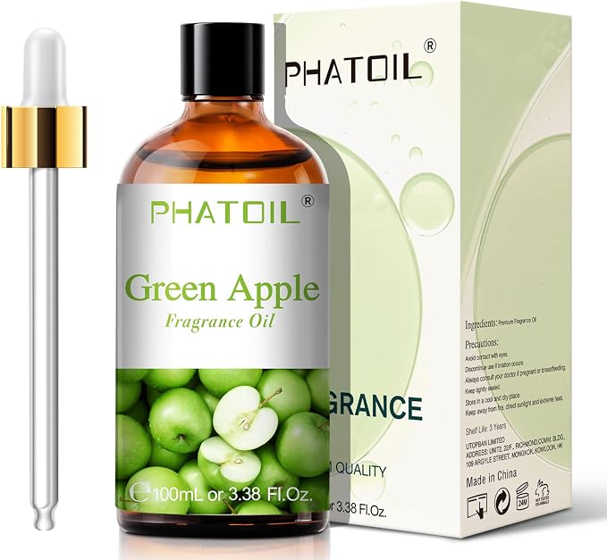 3.38FL.OZ Green Apple Fragrance Oils for Aromatherapy, Essential Oils for Diffusers for Home, Perfect for Diffuser, Yoga