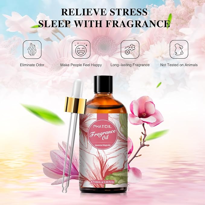 3.38FL.OZ Japanese Magnolia Fragrance Oils for Aromatherapy, Essential Oils for Diffusers for Home, Perfect for Diffuser