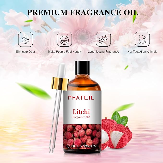 3.38FL.OZ Litchi Fragrance Oils for Aromatherapy, Essential Oils for Diffusers for Home, Perfect for Diffuser, Yoga