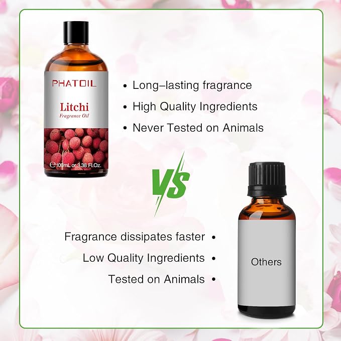 3.38FL.OZ Litchi Fragrance Oils for Aromatherapy, Essential Oils for Diffusers for Home, Perfect for Diffuser, Yoga