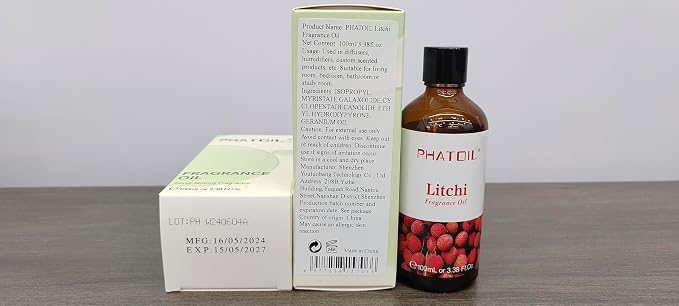 3.38FL.OZ Litchi Fragrance Oils for Aromatherapy, Essential Oils for Diffusers for Home, Perfect for Diffuser, Yoga