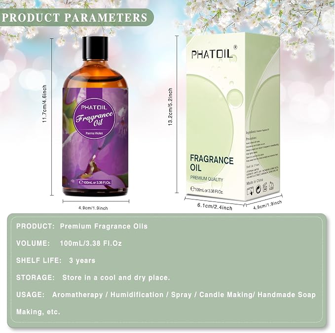 3.38FL.OZ Parma Violet Fragrance Oils for Aromatherapy, Essential Oils for Diffusers for Home, Perfect for Diffuser