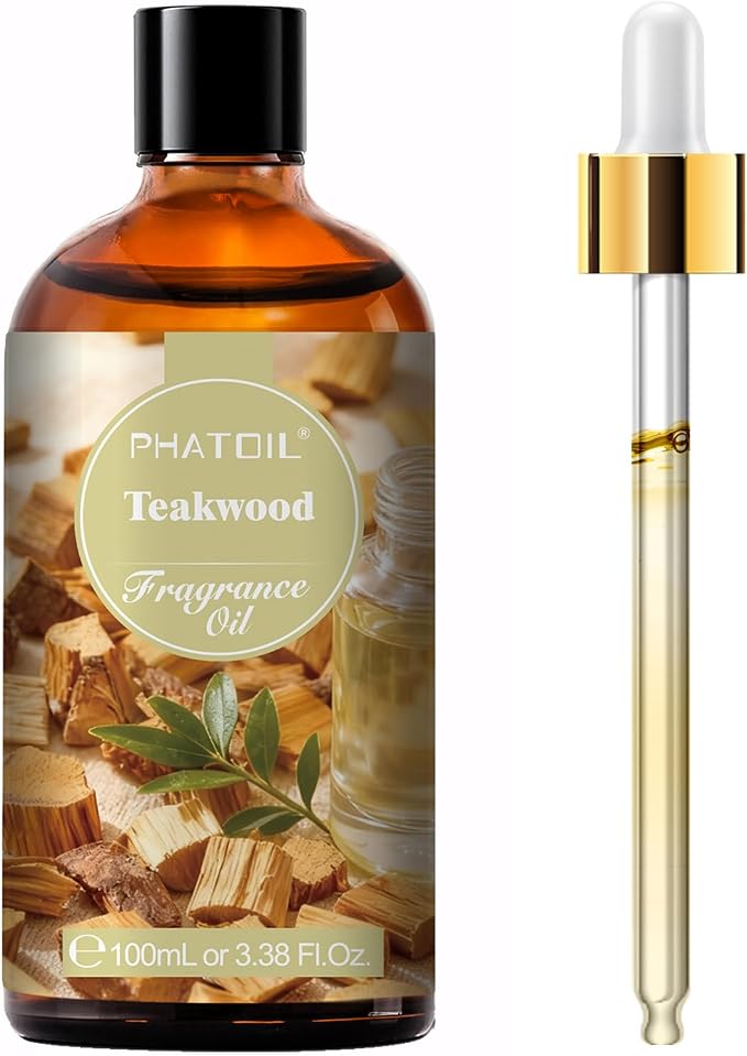 3.38FL.OZ Teakwood Fragrance Oils for Aromatherapy, Essential Oils for Diffusers for Home, Perfect for Diffuser, Yoga
