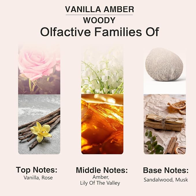 3.38FL.OZ Vanilla Amber Fragrance Oils for Aromatherapy, Essential Oils for Diffusers for Home, Perfect for Diffuser, Yoga