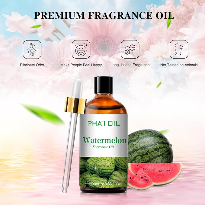 3.38FL.OZ Watermelon Fragrance Oils for Aromatherapy, Essential Oils for Diffusers for Home, Perfect for Diffuser, Yoga