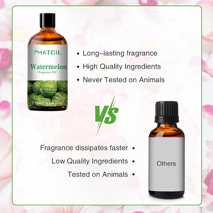 3.38FL.OZ Watermelon Fragrance Oils for Aromatherapy, Essential Oils for Diffusers for Home, Perfect for Diffuser, Yoga