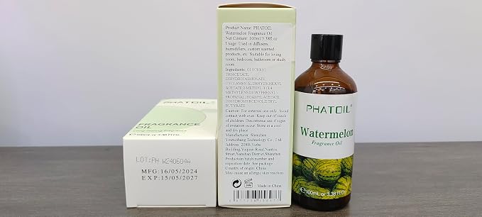 3.38FL.OZ Watermelon Fragrance Oils for Aromatherapy, Essential Oils for Diffusers for Home, Perfect for Diffuser, Yoga