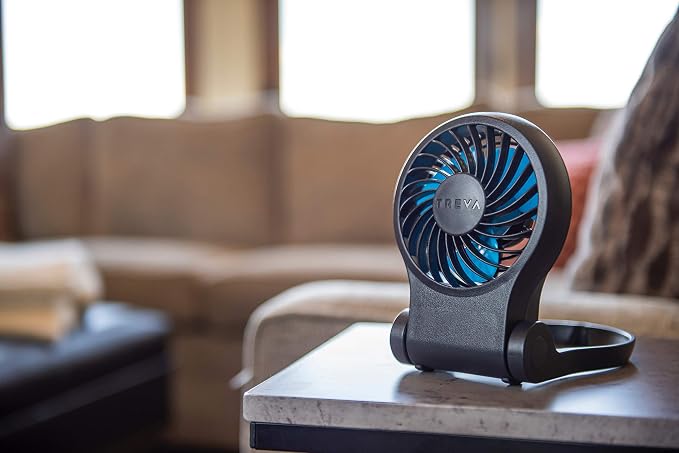 3.5 Inch Portable Desk Fan with USB Port - Small, Compact, Powerful Airflow, AC Adapter Included - 2 Pack, alternate product