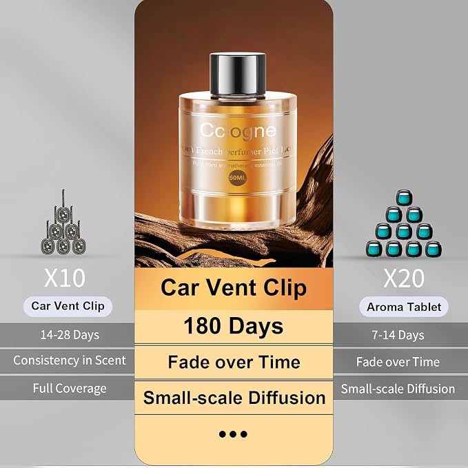 3.5OZ/100ml Large Car Air Freshener Refill, CO01/Dedicated Perfume Long Lasting Air Fragrance Essential Oil Diffuser 6