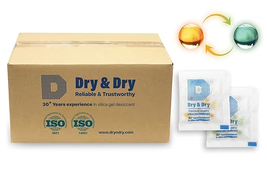3 Gram [6000 Packets] Premium Orange Indicating Silica Gel Packets Desiccants - Food Safe Silica Packets Silica