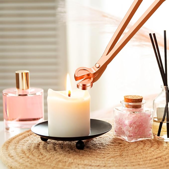 3 in 1 Candle comfort Kit - Wick Trimmer, Snuffer & Dipper Set (Rose Gold) 0 Count 8.3 inch stainless steel, alternate