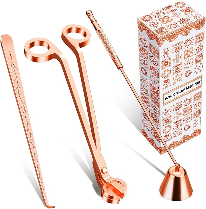 3 in 1 Candle comfort Kit - Wick Trimmer, Snuffer & Dipper Set (Rose Gold) 0 Count 8.3 inch stainless steel, alternate