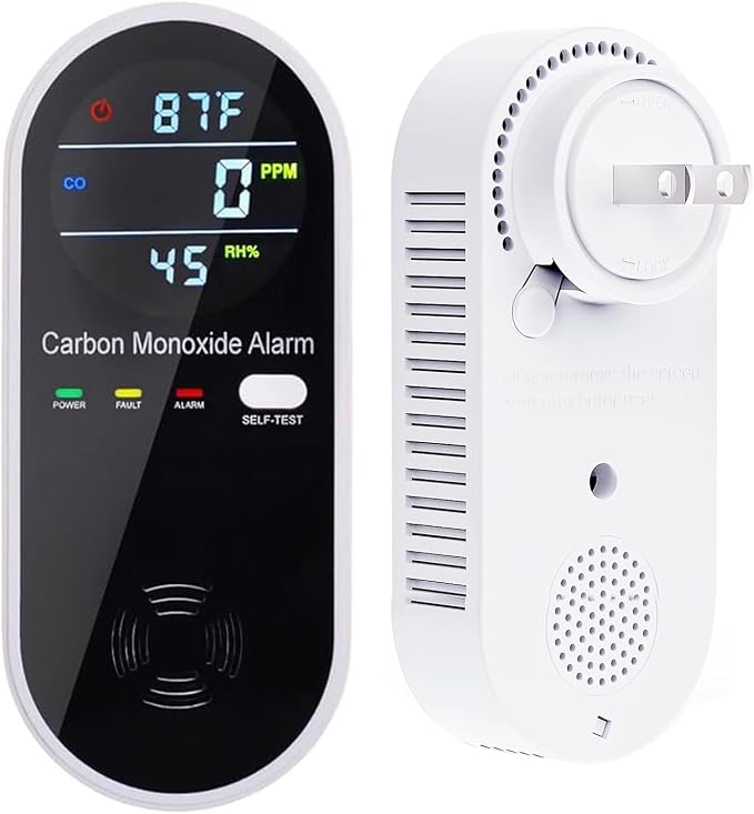 3-in-1 Carbon Monoxide Detectors, Portable Carbon Monoxide Detector for Travel with Temperature & Humidity