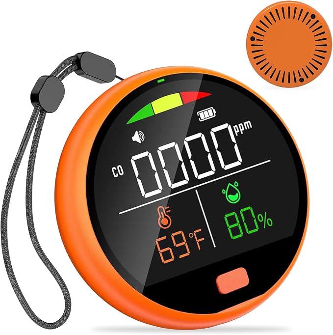 3 in 1 Carbon Monoxide Detectors Portable Co2 Detector for Travel CO Detector with Magnetic Back, 3-in-1 CO