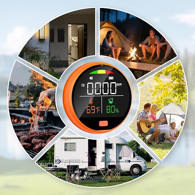 3 in 1 Carbon Monoxide Detectors Portable Co2 Detector for Travel CO Detector with Magnetic Back, 3-in-1 CO, alternate view 2