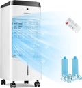 3-in-1 Evaporative Air Cooler, Quiet Personal Swamp Cooler with Remote Control, 70° Oscillation, 12H Timer, 3 Speeds, 2 Ice
