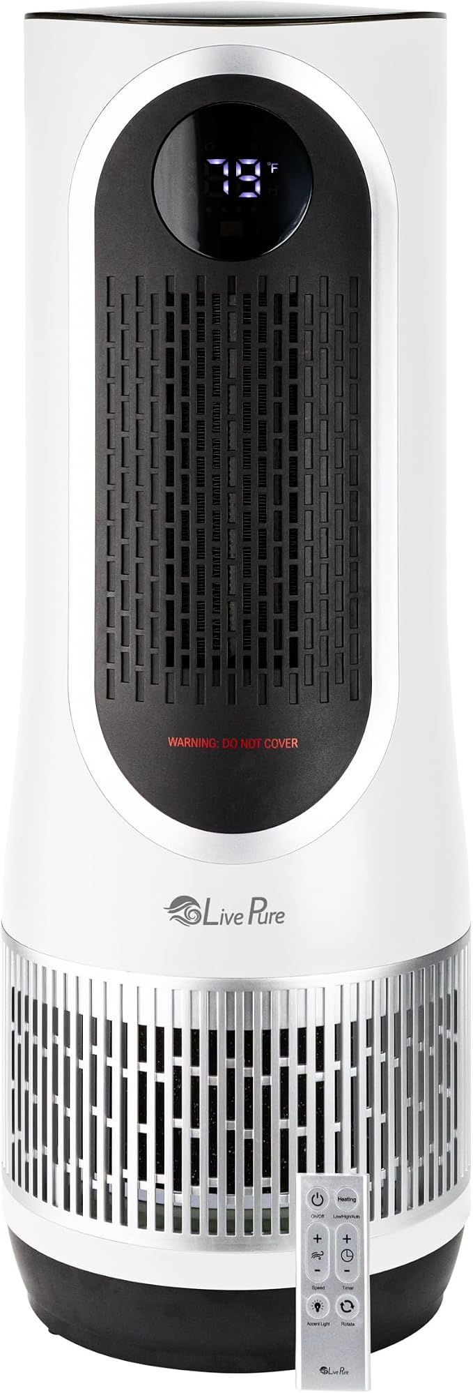 3-in-1 LP500 Clean Heat Air Purifier & Electric Heater – Oscillating Portable Heater with 2 Heat Modes and Air Filtration