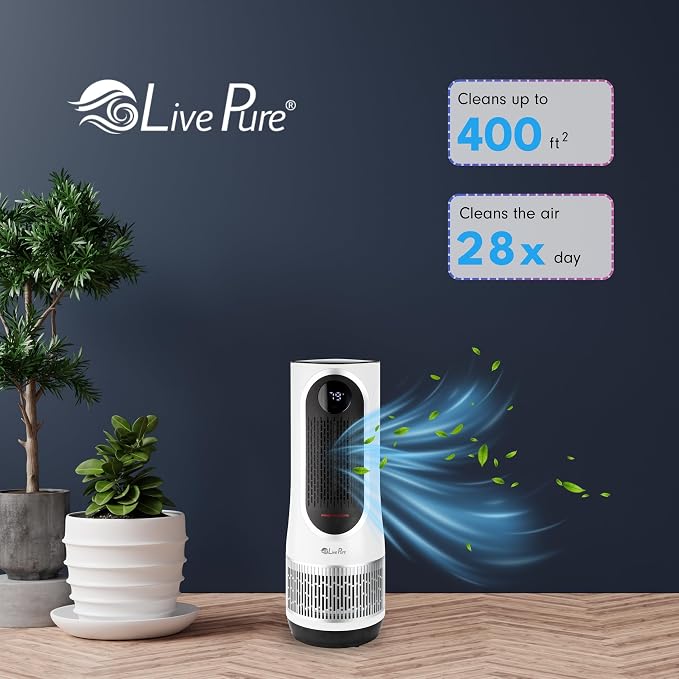 3-in-1 LP500 Clean Heat Air Purifier & Electric Heater – Oscillating Portable Heater with 2 Heat Modes and Air Filtration