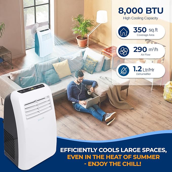 3-in-1 Portable Air Conditioner with Built-in Dehumidifier Function,Fan Mode, Remote Control, Complete Window Mount Exhaust